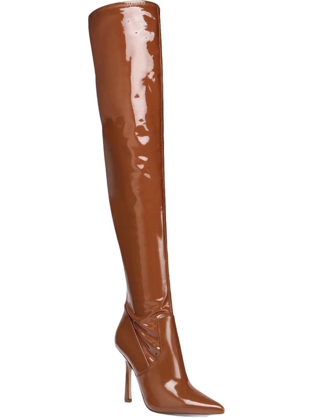 Steve Madden Womens Vanquish Faux Leather Stiletto Thigh-High Boots